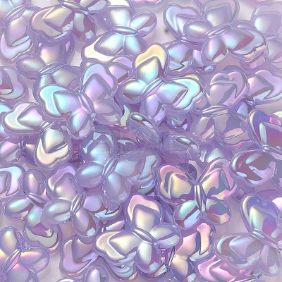 UV Plating Rainbow Iridescent Imitation Jelly Acrylic Beads OACR-K003-012B-1