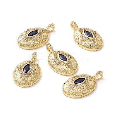 Brass Micro Pave Midnight Blue Cubic Zirconia Pendants X-ZIRC-Z019-19G-NR-1