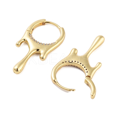 Rack Plating Teardrop Brass Hoop Earrings EJEW-N055-27G-RS-1