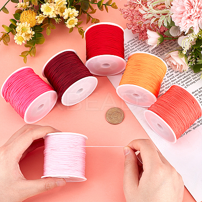 6 Rolls 6 Colors Braided Nylon Thread NWIR-PH0002-07B-1