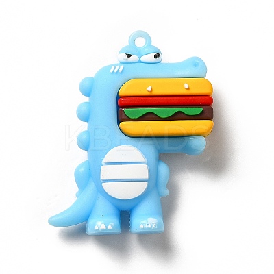 Dinosaur with Hamburger Shape PVC Pendants KY-E012-03D-1
