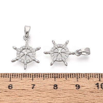 Brass Micro Pave Clear Cubic Zirconia Pendants KK-N259-01P-1