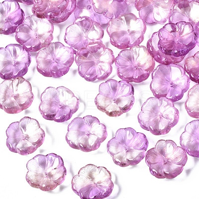 Transparent Spray Painted Glass Beads GLAA-Q089-003-G003-1