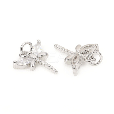 Brass Micro Pave Cubic Zirconia Charms ZIRC-L096-06P-1