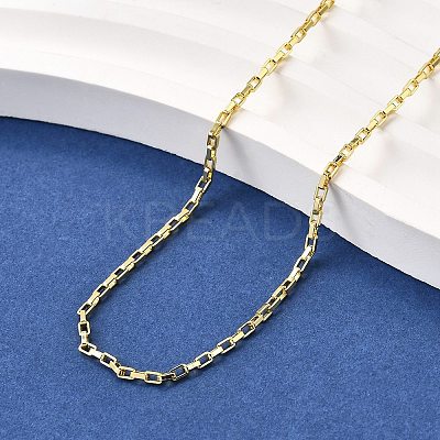 Brass Box Chain Necklaces NJEW-M108-41G-1