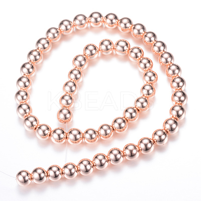 Electroplate Non-magnetic Synthetic Hematite Bead Strands G-Q466-12mm-03-1