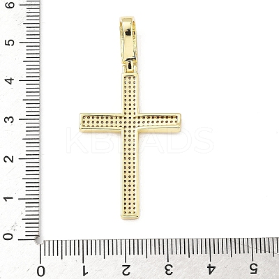 Brass Micro Pave Clear Cubic Zirconia Big Pendants KK-B141-19G-1