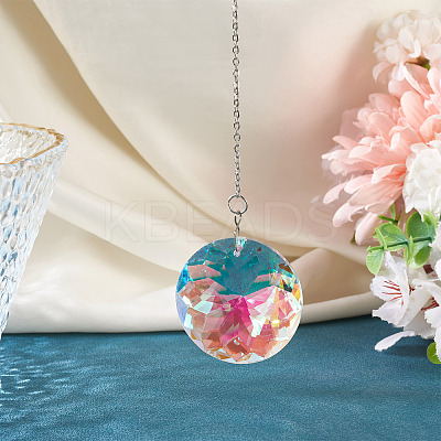1Pc Transparent Glass Hanging Suncatchers AJEW-TADJ0001-02B-1