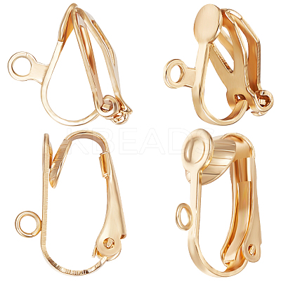 40Pcs 2 Style 304 Stainless Steel Clip-on Earrings Findings STAS-BBC0003-99-1