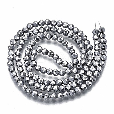 Electroplate Non-magnetic Synthetic Hematite Beads Strands G-T114-60A-P-1
