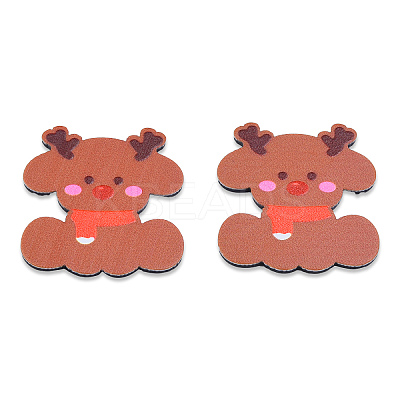 Printed Embossed Opaque Acrylic Cabochons OACR-N135-06B-1