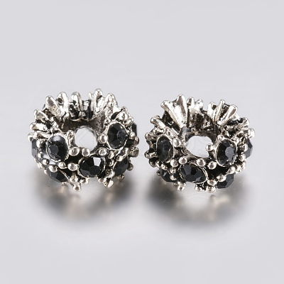 Tibetan Style Alloy Rhinestone European Beads PALLOY-F200-04F-1