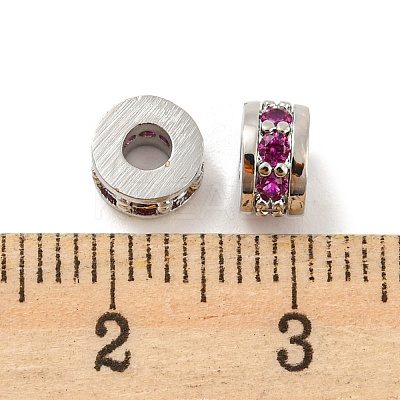 Rack Plating Brass Micro Pave Cubic Zirconia Beads KK-A196-04P-1