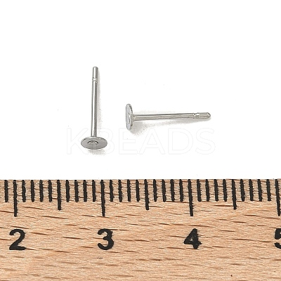 Non-Tarnish 316 Surgical Stainless Steel Flat Round Blank Peg Stud Earring Settings STAS-R073-06G-1