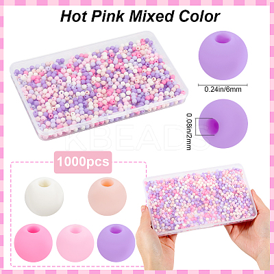 1000Pcs Frosted Opaque Acrylic Beads OACR-SP0001-32C-1