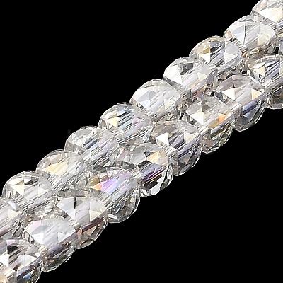Electroplate Transparent Glass Beads Strands GLAA-C029-03B-1