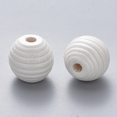 Painted Natural Wood Beehive European Beads WOOD-Q040-019A-B03-1