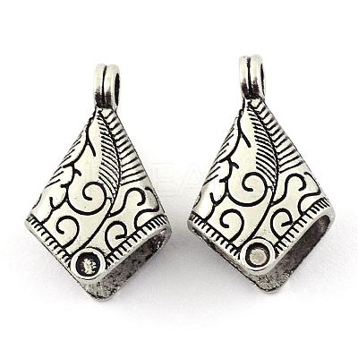 Tibetan Style Alloy Cord Ends TIBEP-S300-27AS-RS-1