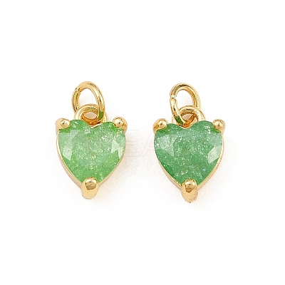 Brass Pave Cubic Zirconia Charms KK-Q085-08G-08-1