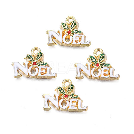 Rack Plating Alloy Enamel Pendants X-ENAM-N055-140-1
