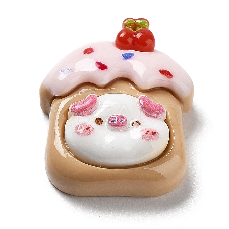Pig Theme Opaque Resin Decoden Cabochons LS-RESI-I057-A05-1