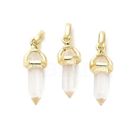 Natural Quartz Crystal Double Terminal Pointed Pendant G-H097-01G-02-1