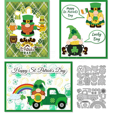 Saint Patrick's Day Carbon Steel Cutting Dies Stencils DIY-WH0309-3326-1