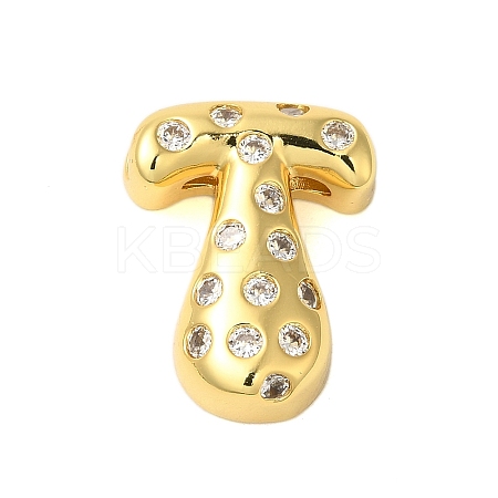 Rack Plating Brass Micro Pave Clear Cubic Zirconia Perdants KK-C067-11G-T-1