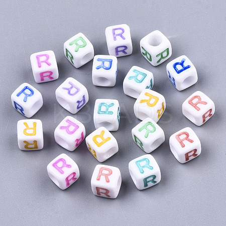 Opaque White Acrylic Beads SACR-R252-02R-1