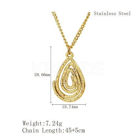 Stylish 304 Stainless Steel Spiral Pendant Necklaces for Women YF9522-3-1