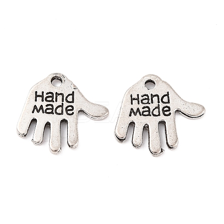 Tibetan Style Alloy Hand Carved Word Hand Made Charms TIBEP-O009-31-1