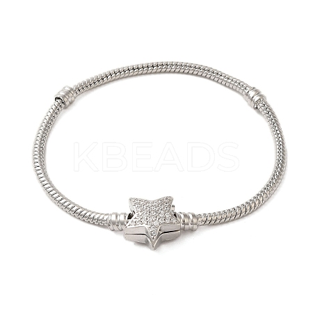 Rack Plating  Brass Micro Pave Cubic Zirconia Bracelets BJEW-P336-01P-1