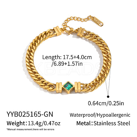 Vintage Rhombus Cubic Zirconia Link Bracelets NQ3900-1-1