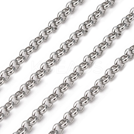 Tarnish Resistant 304 Stainless Steel Rolo Chains STAS-O076-16-1