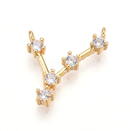 Brass Micro Pave Cubic Zirconia Pendants KK-N261-120D-G-1