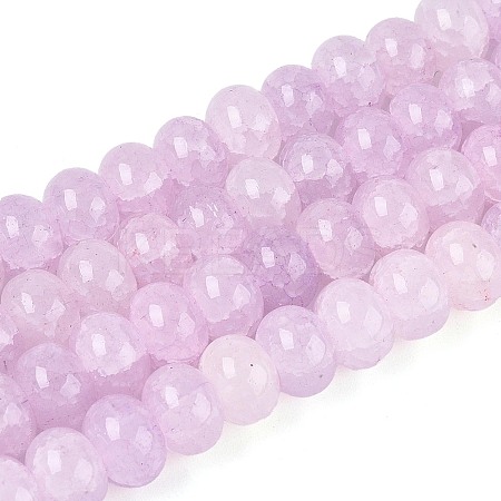 Baking Paint Crackle Glass Beads Strands DGLA-N020-01A-04-1
