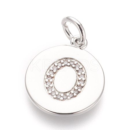 Brass Micro Pave Cubic Zirconia Pendants ZIRC-E152-06O-P-RS-1