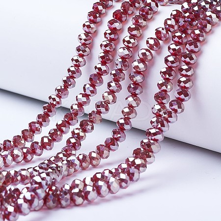 Electroplate Glass Beads Strands EGLA-A034-T4mm-C07-1