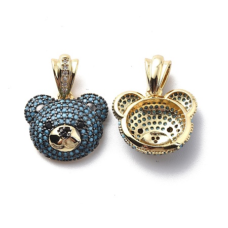 Brass Cubic Zirconia Pendants KK-G446-18G-03-1