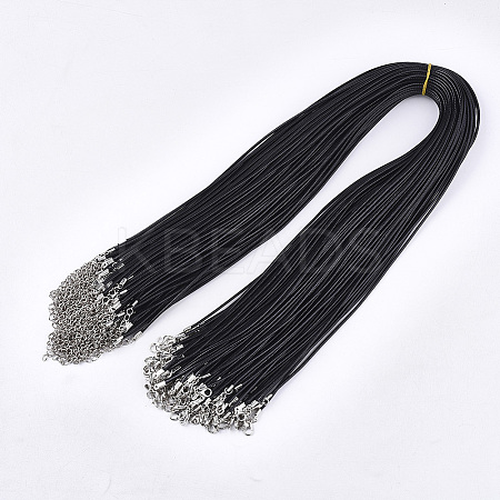 Waxed Cord Necklace Making with Iron Findings LS-X-NJEW-R229-2.0mm-02-1