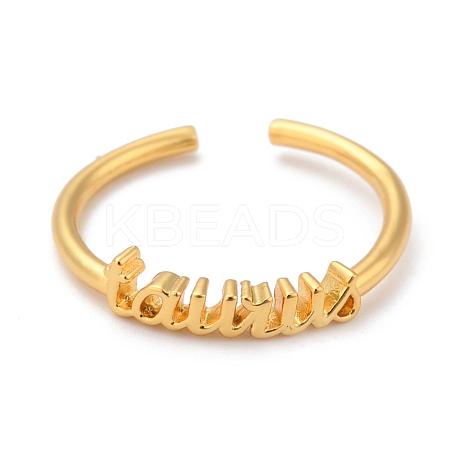 Constellation/Zodiac Sign Brass Cuff Rings RJEW-O042-06G-C-1
