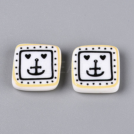 Printed Opaque Resin Beads RESI-N043-10B-1