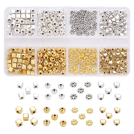 400Pcs 4 Style Tibetan Style Alloy Beads Set TIBE-YW0001-23-1