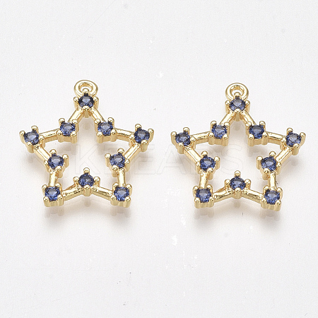 Brass Cubic Zirconia Pendants KK-T038-505E-1