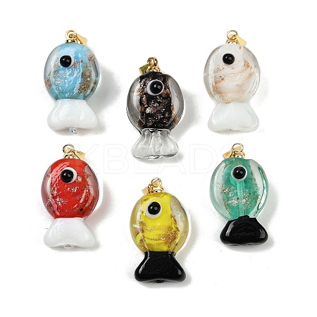 Handmade Lampwork Pendants LAMP-A007-01G-04-1