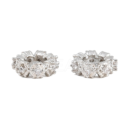 Brass Micro Pave Clear Cubic Zirconia European Beads KK-CBA6A75-44P-1