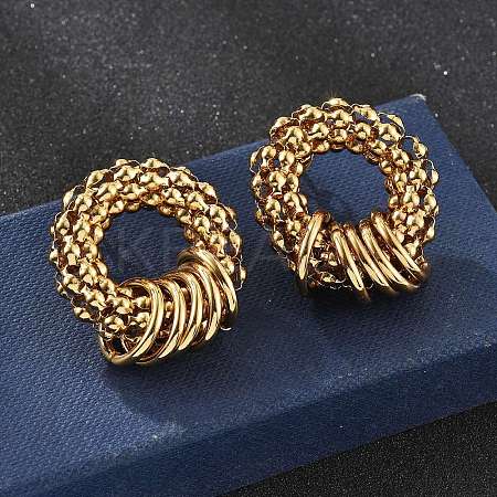201 Stainless Steel Hoop Earrings EJEW-P304-11G-1