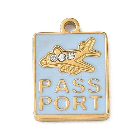 304 Stainless Steel Enamel Pendants STAS-I369-08G-02-1