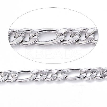 304 Stainless Steel Figaro Chains CHS-P003-21P-1