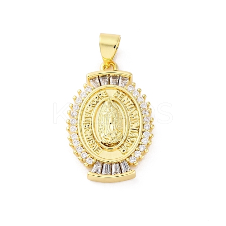 Brass Micro Pave Cubic Zirconia Pendants KK-S510-44G-01-1